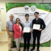 El Ing. José Jaén y David Rodríguez de INDICATIC AIP junto al Dr. Philippe Aniorté y la Dra. Milagros Jaén Vargas en la graduación del Diplomado en IA de la UTP.